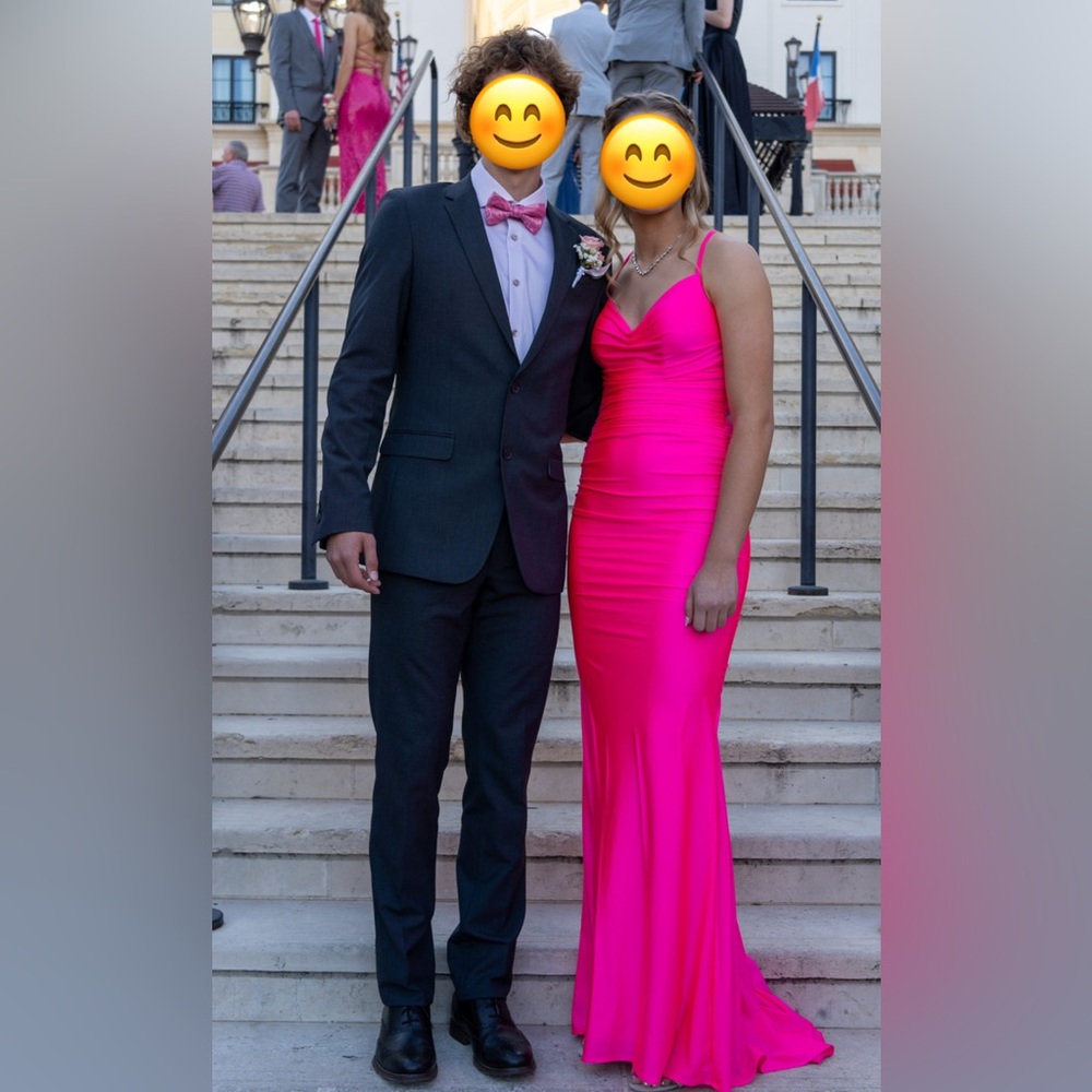 Size 4 Hot Pink Unaltered La Femme Prom Dress Only Worn Once!